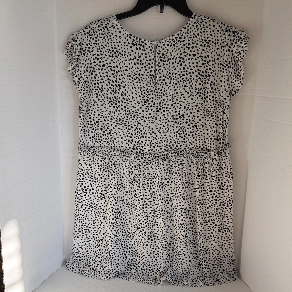 GILLI Women's Black and White cheetah print mini dress size Large - Picture 2 of 10